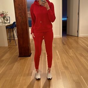 Theory - Cotton / Fleece Sweatsuit, Red - Size P